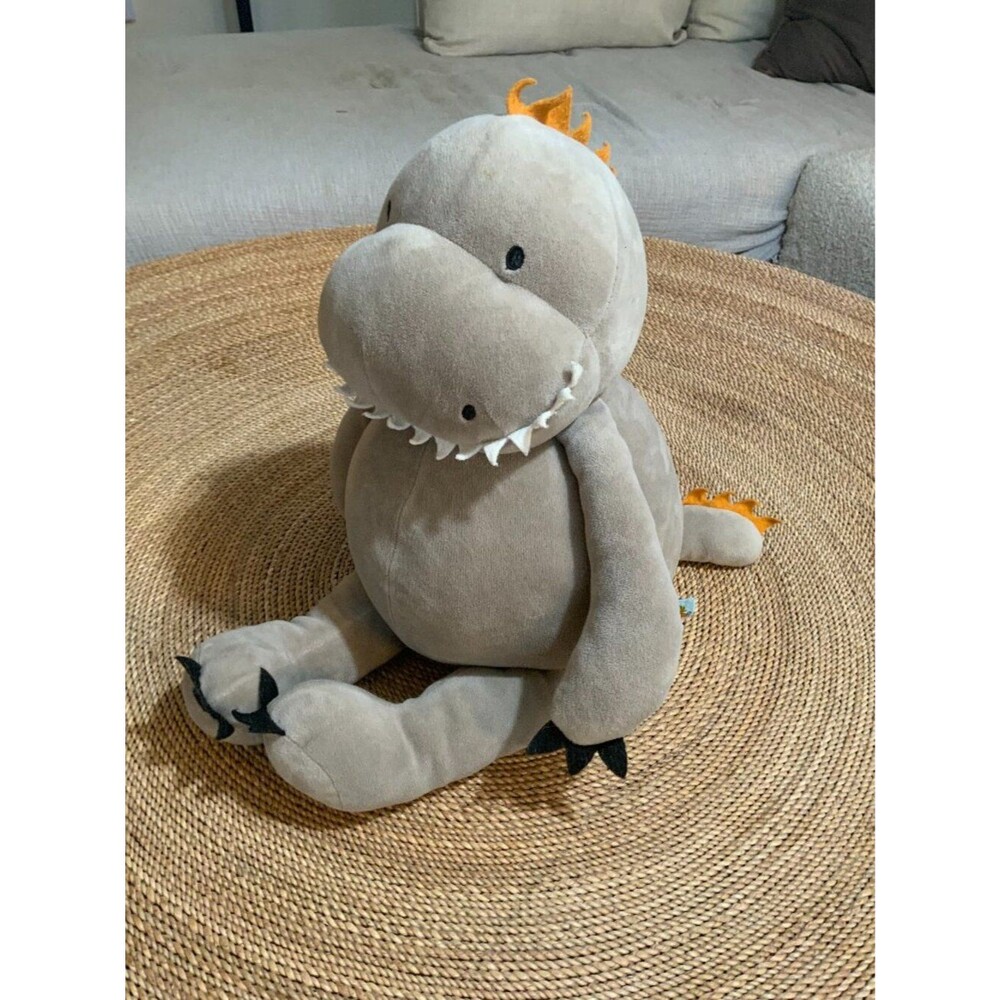Bunnies By The Bay Dinosaur Plush Stuffed Animal Big Gray Orange T-Rex Soft Toy